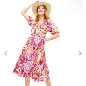 NWT Chico's 40th Anniversary Paisley Tiered Dress Size 1 (S) 100% Pima Cotton